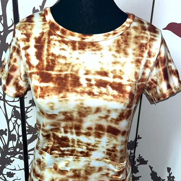 Tie Dye 🇵🇭 Brown, Yellow, White Free Size S to M T-Shirt Dress NWOT$25 - Picture 3 of 10